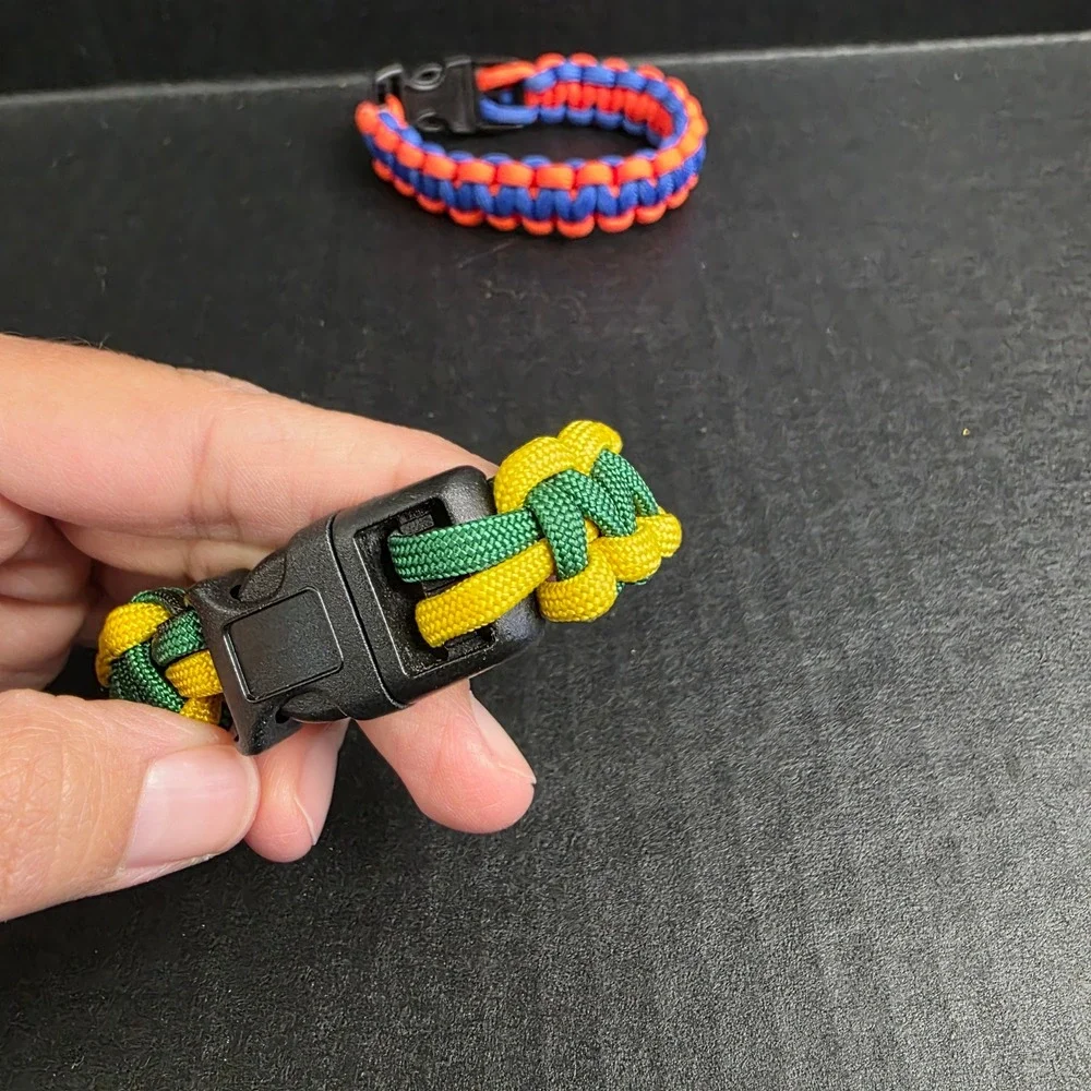 Handmade Paracord Survival Bracelet Lot Multi-Color Outdoor Gear 4pc